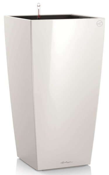 LECHUZA Cubico 40 ALL-IN-ONE magasfényű fehér virágtartó
