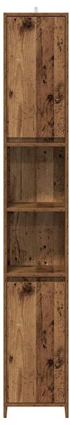 Antik fa színű szerelt fa fürdőszobaszekrény 30 x 30 x 183,5 cm