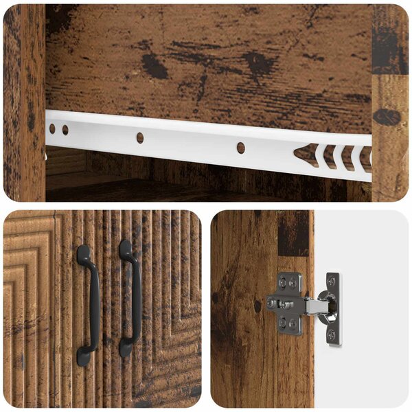 Szekrény szett 2 pcs Antik Fa 66 x 34,5 x 89,5 cm Szerelt Fa