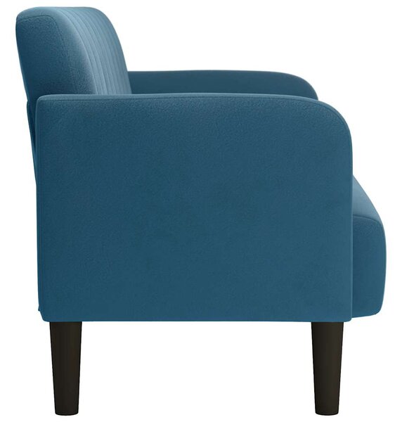 VidaXL kék bársony loveseat kanapé 109 cm