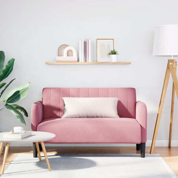 VidaXL rózsaszín bársony loveseat kanapé 109 cm