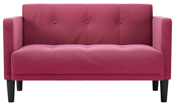 Bordó bársony loveseat kanapé 111 cm