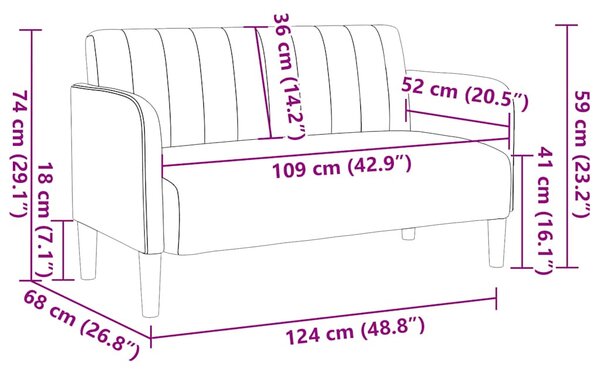 Bordó bársony loveseat kanapé 109 cm