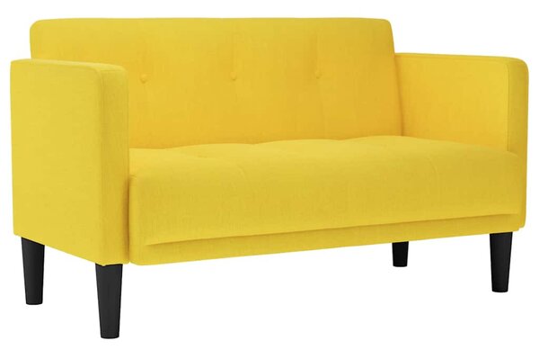 Sárga szövet loveseat kanapé 111 cm
