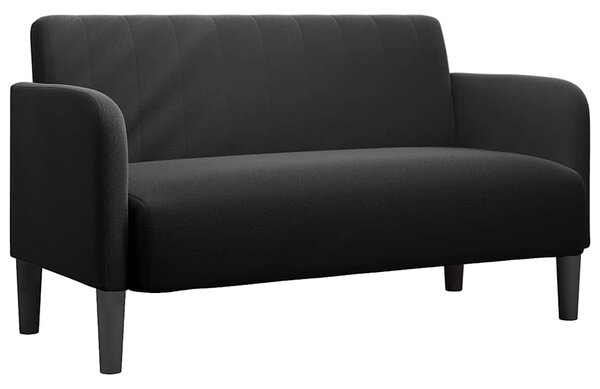 Fekete bársony loveseat kanapé 109 cm