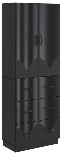 VidaXL Szekrény szett 2 pcs Fekete 66 x 34,5 x 87 cm Szerelt Fa