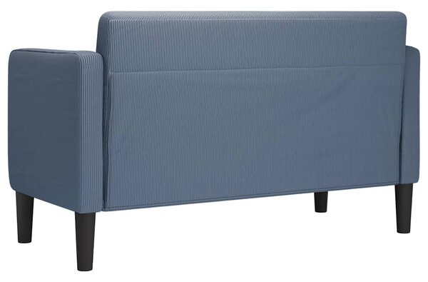 Kék kordbársony szövet loveseat kanapé 109 cm