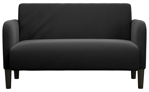 Fekete bársony loveseat kanapé 109 cm
