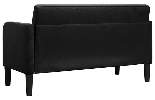 Fekete bársony loveseat kanapé 109 cm