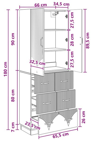 Szekrény szett 2 pcs Szürke Sonoma 66 x 34,5 x 87 cm Szerelt Fa