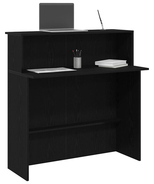 Recepciós pult fekete 100x50x103,5 cm szerelt fa