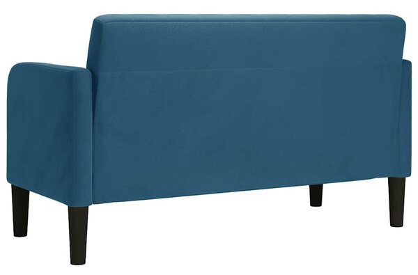 VidaXL kék bársony loveseat kanapé 109 cm
