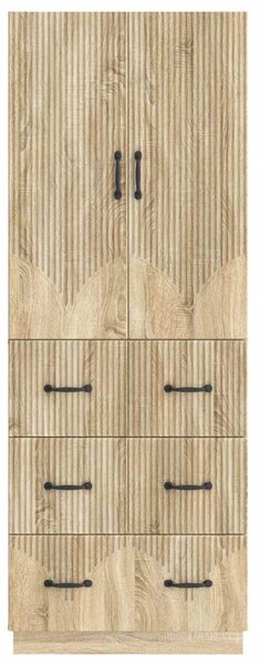 Szekrény szett 2 pcs Sonoma Tölgy 66 x 34,5 x 87 cm Szerelt Fa