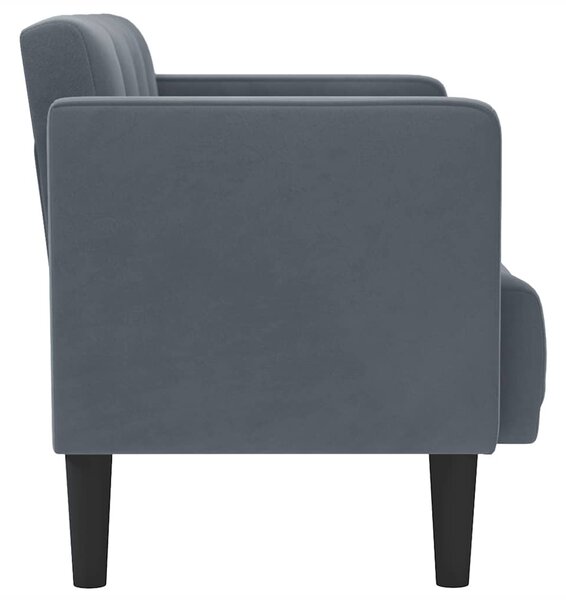 VidaXL sötétszürke bársony loveseat kanapé 111 cm