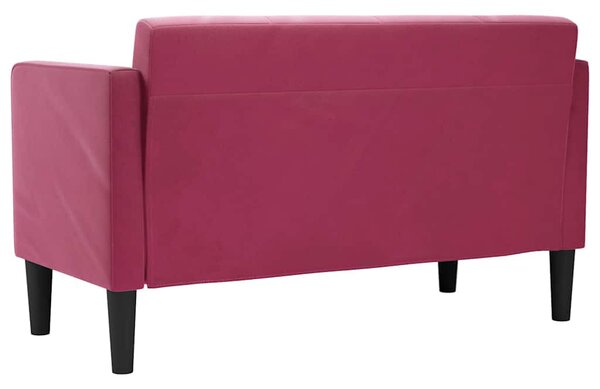 Bordó bársony loveseat kanapé 111 cm