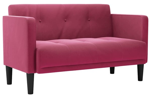 Bordó bársony loveseat kanapé 111 cm