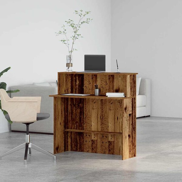 Recepciós pult antik fa 100x50x103,5 cm szerelt fa
