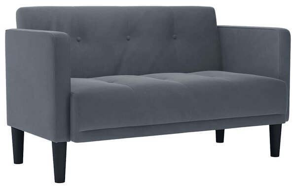 VidaXL sötétszürke bársony loveseat kanapé 111 cm