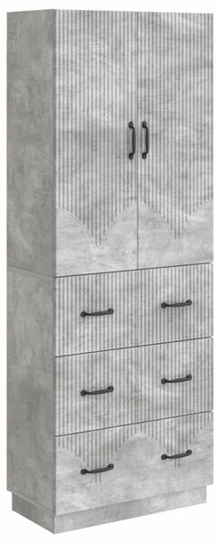 Szekrény szett 2 pcs Betonszürke 66 x 34,5 x 87 cm Szerelt Fa