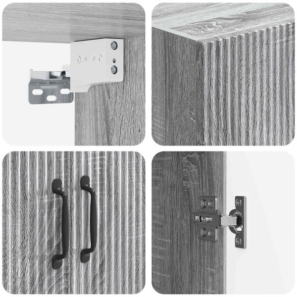 Szekrény szett 2 pcs Szürke Sonoma 66 x 34,5 x 87 cm Szerelt Fa