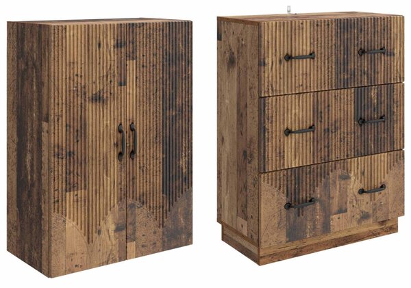 Szekrény szett 2 pcs Antik Fa 66 x 34,5 x 87 cm Szerelt Fa