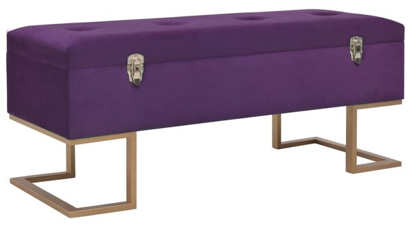VidaXL lila bársonypad tárolórekesszel 105 cm