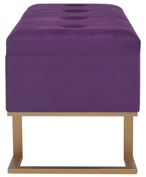 VidaXL lila bársonypad tárolórekesszel 105 cm