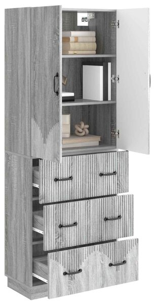 Szekrény szett 2 pcs Szürke Sonoma 66 x 34,5 x 87 cm Szerelt Fa