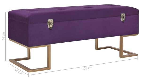 VidaXL lila bársonypad tárolórekesszel 105 cm
