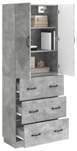 Szekrény szett 2 pcs Betonszürke 66 x 34,5 x 87 cm Szerelt Fa