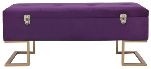 VidaXL lila bársonypad tárolórekesszel 105 cm