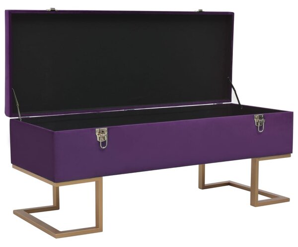 VidaXL lila bársonypad tárolórekesszel 105 cm