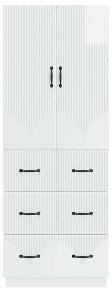 Szekrény szett 2 pcs Magasfényű Fehér 66 x 34,5 x 87 cm