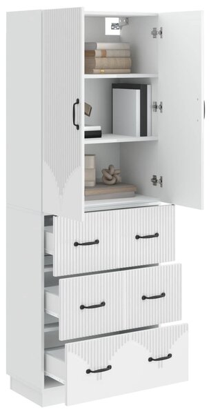 Szekrény szett 2 pcs Magasfényű Fehér 66 x 34,5 x 87 cm