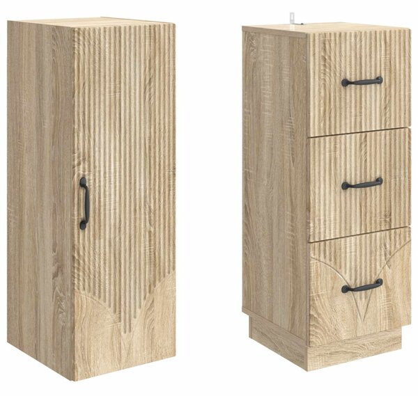 Szekrény szett 2 pcs Sonoma Tölgy 33 x 34,5 x 87 cm Szerelt Fa