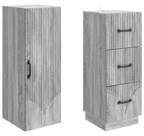 Szekrény szett 2 pcs Szürke Sonoma 33 x 34,5 x 87 cm Szerelt Fa