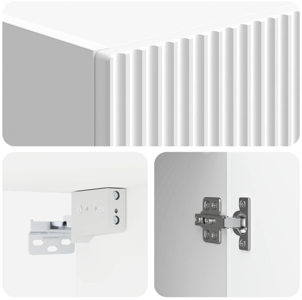 Szekrény szett 2 pcs Magasfényű Fehér 33 x 34,5 x 87 cm