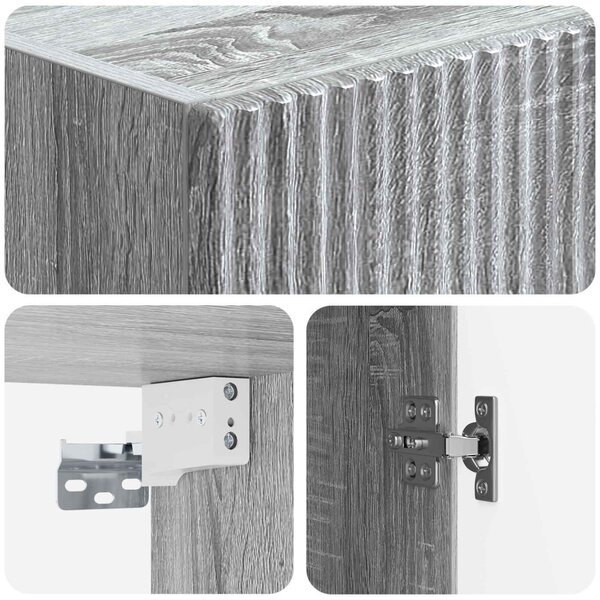 Szekrény szett 2 pcs Szürke Sonoma 33 x 34,5 x 87 cm Szerelt Fa
