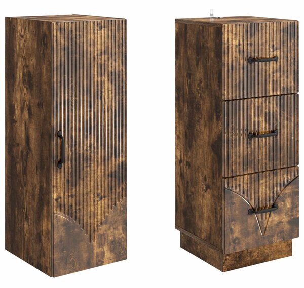 Szekrény szett 2 pcs Füstös Tölgy 33 x 34,5 x 87 cm Szerelt Fa