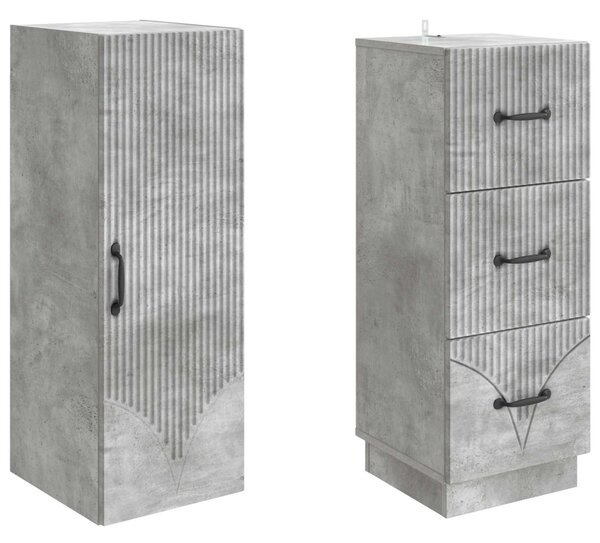Szekrény szett 2 pcs Betonszürke 33 x 34,5 x 87 cm Szerelt Fa