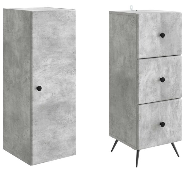 Szekrény szett 2 pcs Betonszürke 34,5 x 34,5 x 90 cm Szerelt Fa