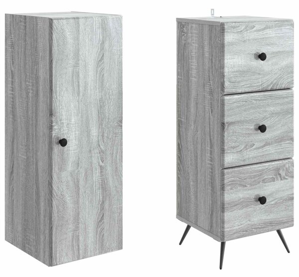 Szekrény szett 2 pcs Szürke Sonoma 34,5 x 34,5 x 90 cm
