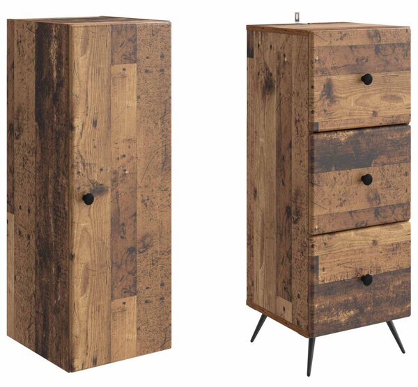 Szekrény szett 2 pcs Antik Fa 34,5 x 34,5 x 90 cm Szerelt Fa
