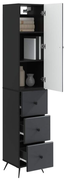 Szekrény szett 2 pcs Fekete 34,5 x 34,5 x 90 cm Szerelt Fa