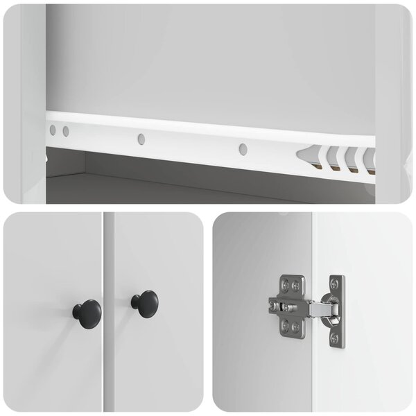 Szekrény szett 2 pcs Magasfényű Fehér 34,5 x 34,5 x 90 cm