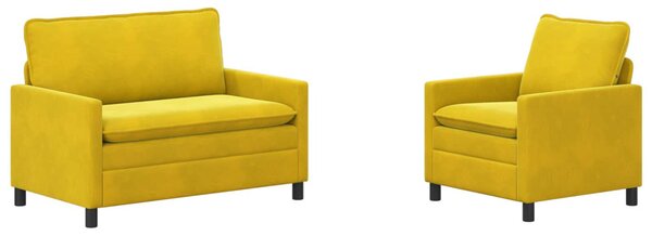 VidaXL Kanapé Szett 2 pcs Sárga Bársony