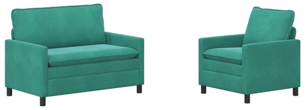 VidaXL Kanapé Szett 2 pcs Türkiz Bársony