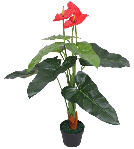 Műflamingóvirág virágcseréppel 90 cm piros és sárga