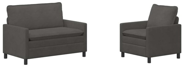 VidaXL Kanapé Szett 2 pcs Sötétszürke Szövet