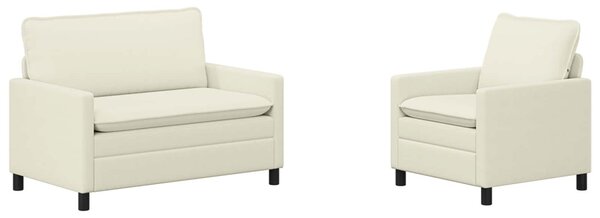 VidaXL Kanapé Szett 2 pcs Krémszínű Szövet